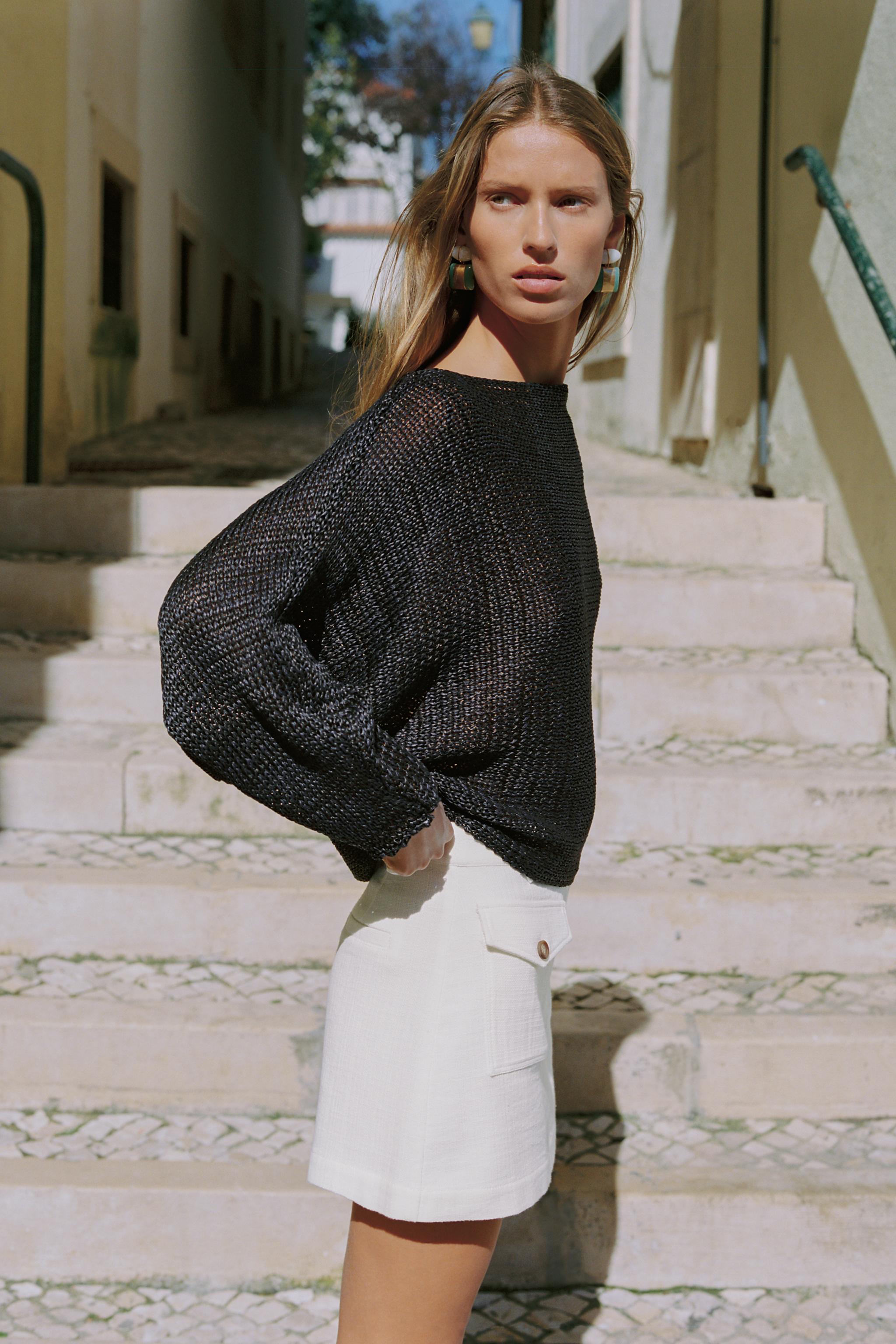 JUPE-PANTALON EN TISSU RUSTIQUE